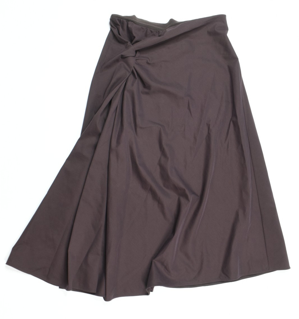 COS Twist Detail Midi Skirt Womens Medium Rich Brown Jersey Regular Fit